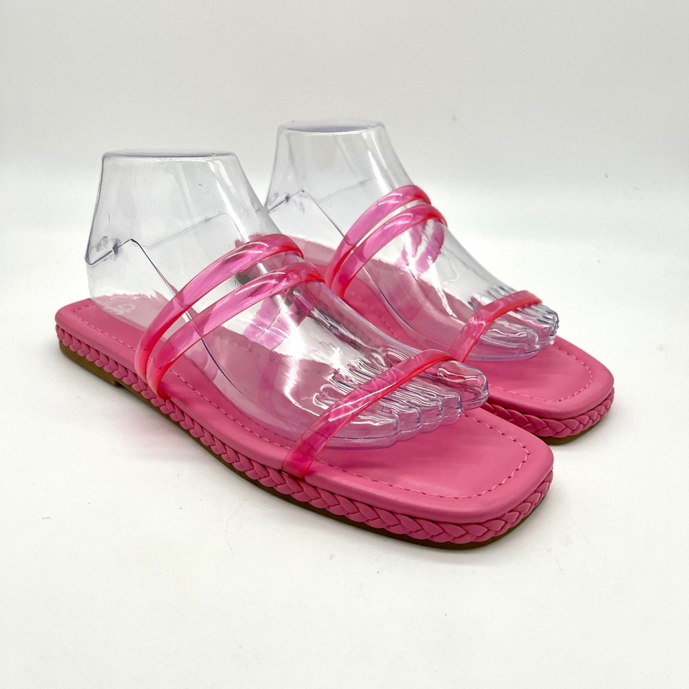 BP Pink Viola Sandals Slides Strappy Slip On Casual Summer Shoes 9M
